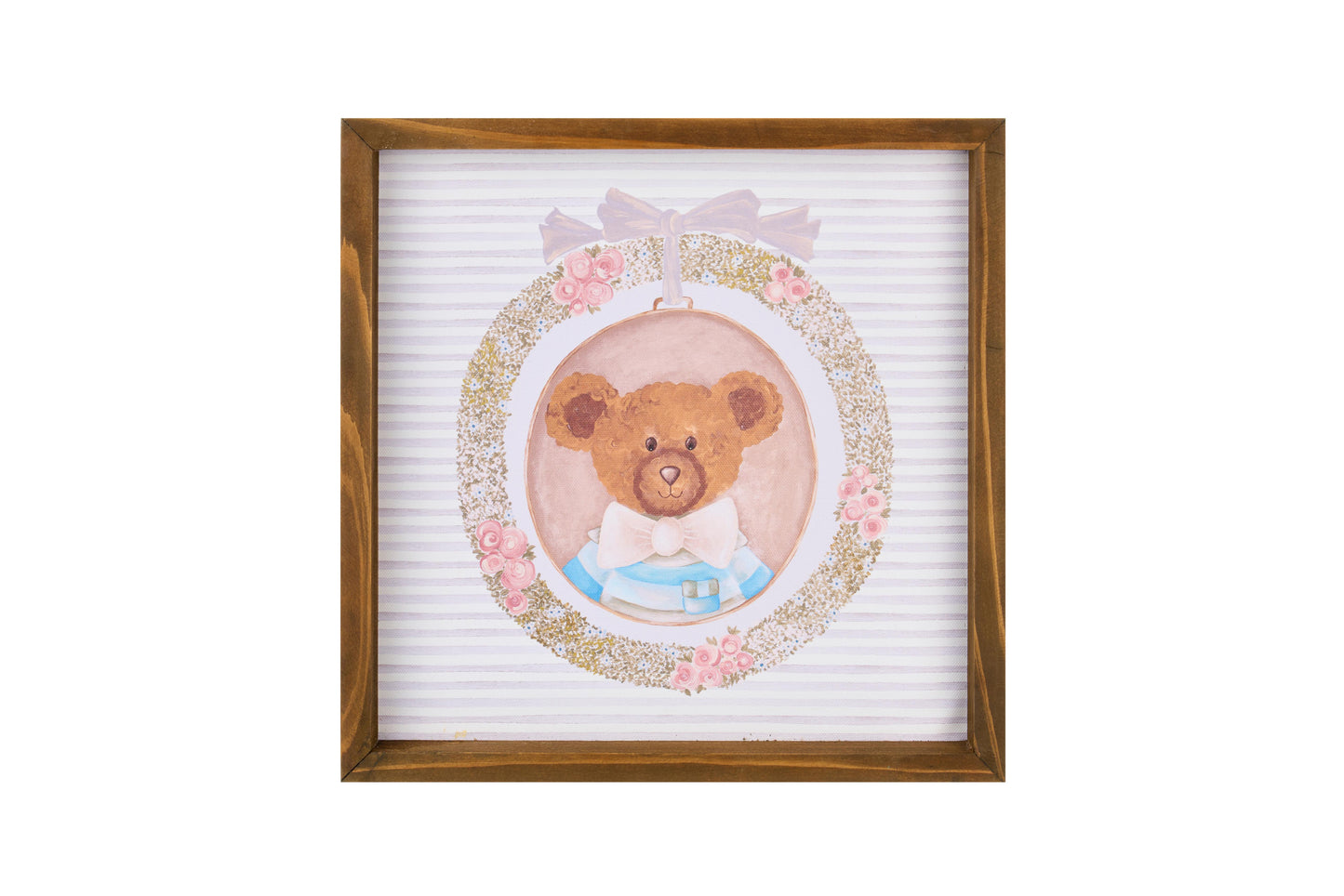 Quadro canvas e legno orso Sweet Bear