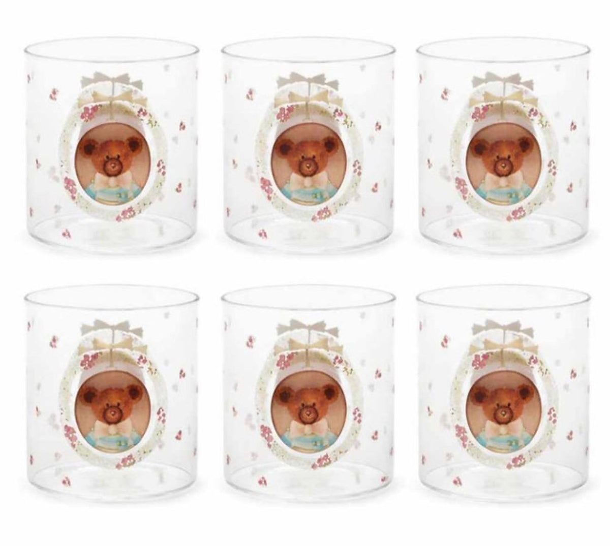 Set di 6 bicchieri con orsi Sweet Bear