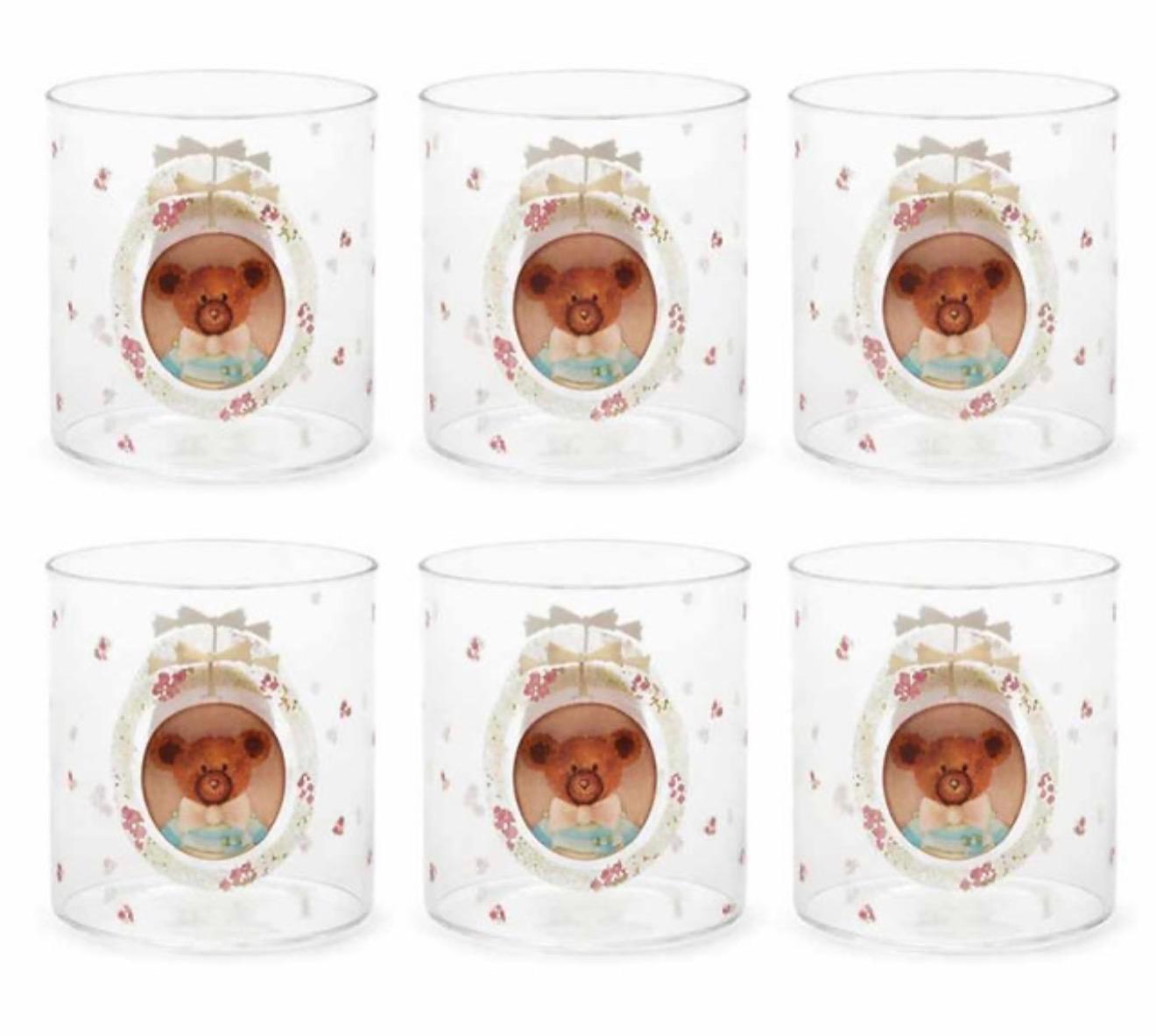 Set di 6 bicchieri con orsi Sweet Bear