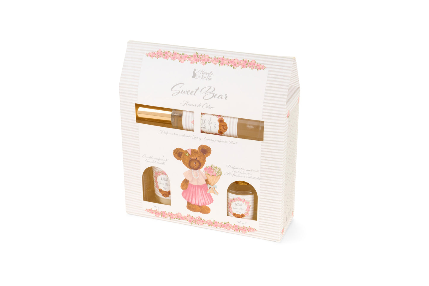 Set diffusore bastoncini, spray e candela Sweet Bear
